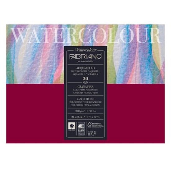Blok FABRIANO Watercolor gf 24x32, 200g, 20L