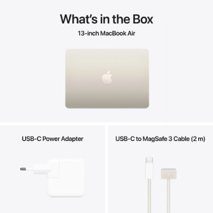 Laptop APPLE MacBook Air mw0y3cr/a / M-Series M4, 16GB, 256GB SSD, Apple 8-Core GPU, 13.6" 2560x1664 IPS, macOS, bež
