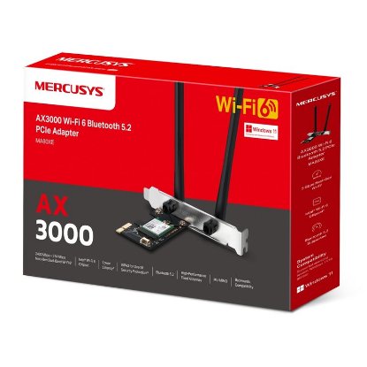Mrežna kartica adapter PCI-E, MERCUSYS MA80XE AX3000, 802.11b/g/n/ax, Bluetooth, za bežičnu mrežu