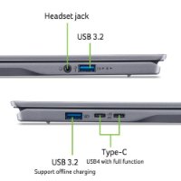 Laptop ACER Swift Go 14 AI NX.KYXEX.009 / Snapdragon X Plus X1P-42-100, 16GB, 1TB SSD, Qualcomm Adreno, 14,5" WUXGA 120Hz IPS, Windows 11, sivi