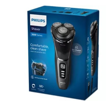 Aparat za brijanje PHILIPS S3343/13, bežična uporaba, za mokro i suho brijanje, crni