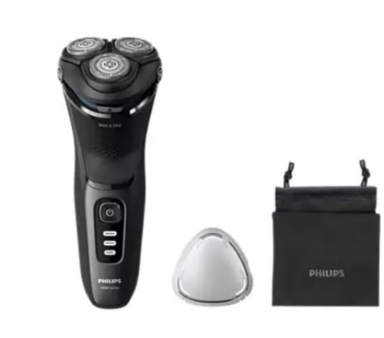 Aparat za brijanje PHILIPS S3244/12, bežična uporaba, za mokro i suho brijanje, crni