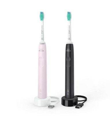 Električne četkice za zube PHILIPS HX3675/15, sonične, set, 2 kom, crna i ružičasta