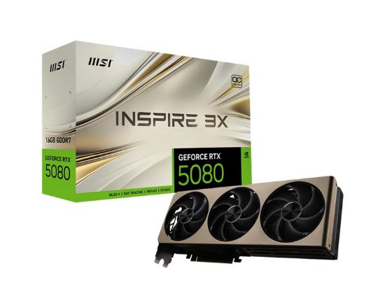 Grafička kartica MSI GeForce RTX 5080 Inspire 3X OC, 16GB DDR7