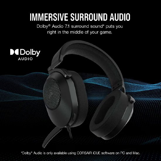 Slušalice CORSAIR HS65 Surround Gaming Wireless, bežične, mikrofon, crne