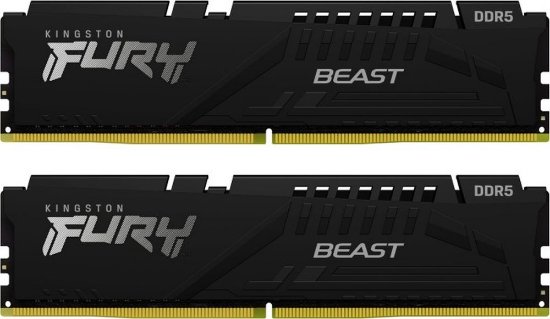 Memorija PC-44800, 64GB, KINGSTON Fury Beast Black KF556C40BBK2-64, XMP, DDR5 5600MHz, 2x32GB