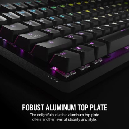 Tipkovnica CORSAIR K70 RGB Core, mehanička, MLX Red Linear switch, US Layout, USB, crna