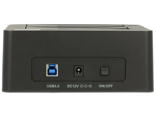 Docking station DELOCK, Dvostruka priključna stanica SATA HDD > USB 3.0 s funkcijom kloniranja, crni