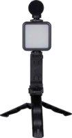 Selfie tripod GRUNDIG Selfie Studio, sa svjetlom i mikrofonom, crni