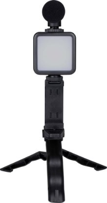 Selfie tripod GRUNDIG Selfie Studio, sa svjetlom i mikrofonom, crni