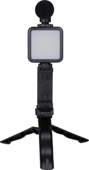 Selfie tripod GRUNDIG Selfie Studio, sa svjetlom i mikrofonom, crni