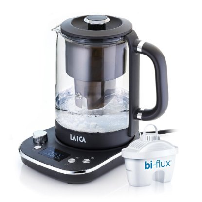Kuhalo za vodu LAICA Iseo, s filterom, 1,5 l, crno