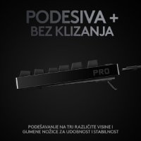 Tipkovnica LOGITECH G Pro TKL, GX Blue, mehanička, RGB, crna, USB