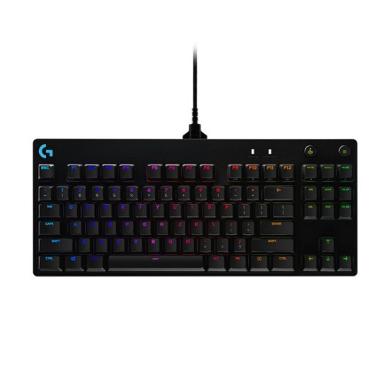 Tipkovnica LOGITECH G Pro TKL, GX Blue, mehanička, RGB, crna, USB