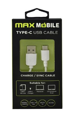 Kabel MAXMOBILE USB-C 2.0, 1m, bijeli
