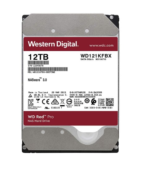 Tvrdi disk 12TB WESTERN DIGITAL Red Pro, WD121KFBX, SATA3, 256MB cache, 7200 okr/min, 3.5", za NAS