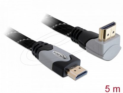 Kabel DELOCK HighSpeed, HDMI-A (M) na HDMI-A (M), kutni, 5m, crni