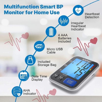 Tlakomjer RENPHO Blood Pressure Monitor, mjerenje krvnog tlaka i pulsa, praćenje rezultata i izrada grafikona