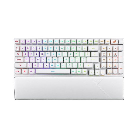 Tipkovnica ASUS ROG Strix Scope II 96, RGB, mehanička, US Layout, bežična, USB, BT, bijela