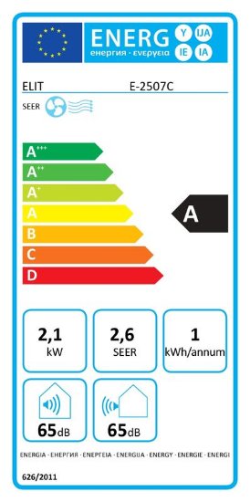 Prijenosni klima uređaj ELIT E-2507C CoolGo, hlađenje 2,1 kW, energetski razred A