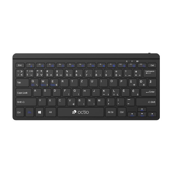Tipkovnica OCTIO Compact K300WBT, bežična, BT, crna