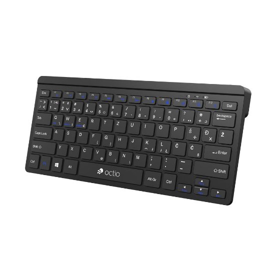 Tipkovnica OCTIO Compact K300WBT, bežična, BT, crna
