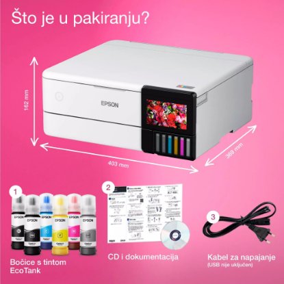 Multifunkcijski printer EPSON Ecotank L8160 printer/scanner/copy, 5760 x 1440, WiFi, USB