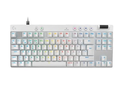Tipkovnica LOGITECH Pro X TKL Rapid, mehanička, tactile, RGB, US Layout, USB, bijela