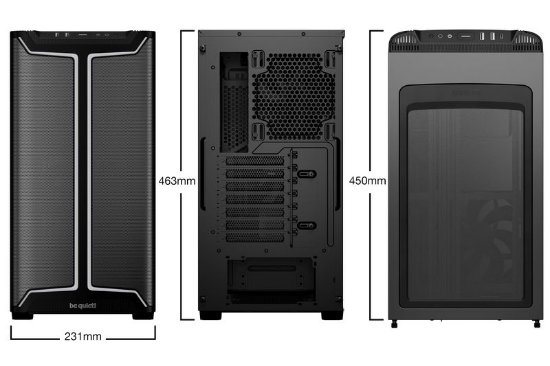 Kućište BE QUIET Pure Base 501DX, ATX, prozor, crno, bez napajanja