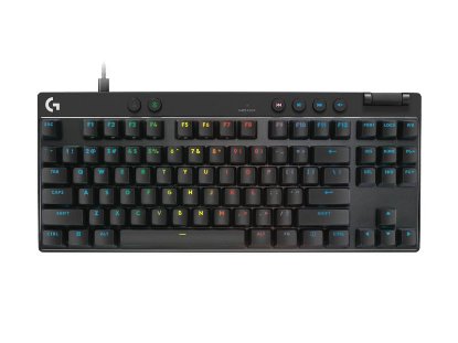 Tipkovnica LOGITECH Pro X TKL Rapid, mehanička, tactile, RGB, US Layout, USB, crna