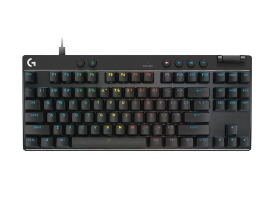 Tipkovnica LOGITECH Pro X TKL Rapid, mehanička, tactile, RGB, US Layout, USB, crna