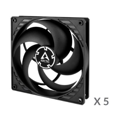 Ventilator ARCTIC P14 PWM PST VP (5 komada u pakiranju), 140mm, 1700 okr/min, crni