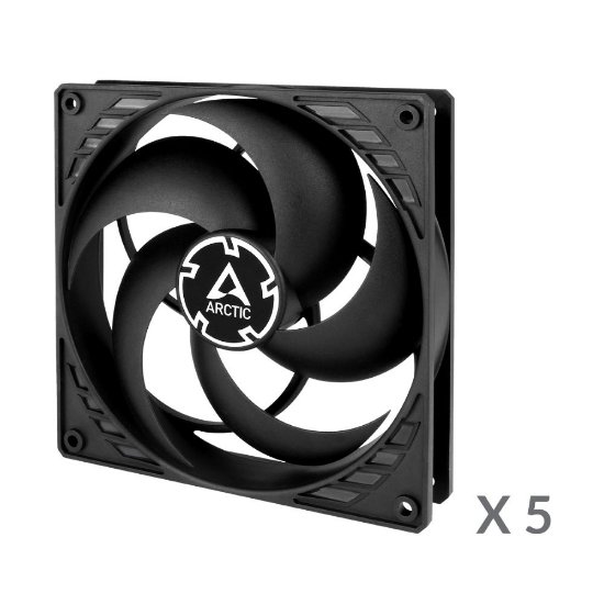 Ventilator ARCTIC P14 PWM PST VP (5 komada u pakiranju), 140mm, 1700 okr/min, crni