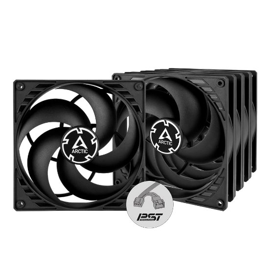 Ventilator ARCTIC P14 PWM PST VP (5 komada u pakiranju), 140mm, 1700 okr/min, crni