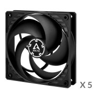 Ventilator ARCTIC P12 PWM PST, 120mm, 1800 okr/min, 5 pack, crni