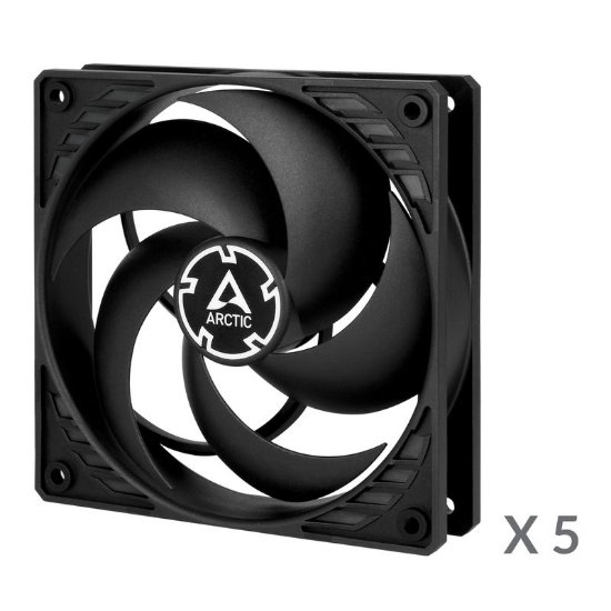 Ventilator ARCTIC P12 PWM PST, 120mm, 1800 okr/min, 5 pack, crni
