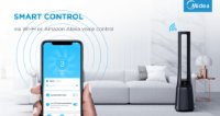 Ventilator i pročišćivač zraka MIDEA AMS150-PBW, stupni, Smart, WiFi, 10 brzina, crni