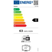 Mini-LED TV 55" HISENSE 55U7NQ, Smart TV, 4K UHD, 144Hz, DVB-T2/C/S2, HDMI, Wi-Fi, USB, LAN, energetski razred E