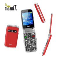 Klasični mobitel MEANIT Senior Flip Max, crveni