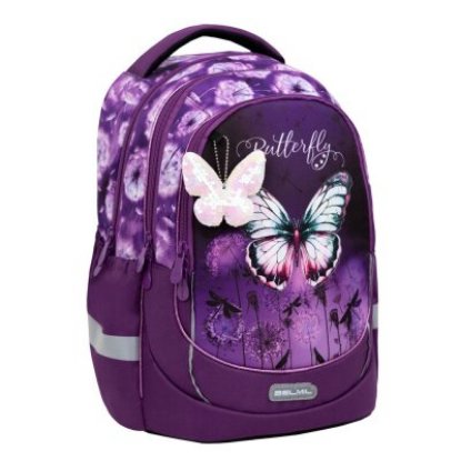 Školski ruksak BELMIL Leisure Plus Butterfly Purple