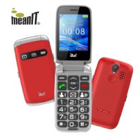 Klasični mobitel MEANIT Senior Flip Max, crveni