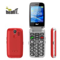 Klasični mobitel MEANIT Senior Flip Max, crveni