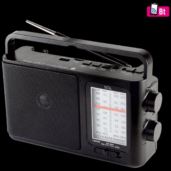 Radio prijemnik SAL RPR 7B, tranzistor, BT, 4 u1, AM-FM-SW1-SW 2 band