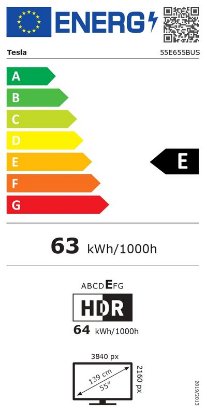 LED TV 55" TESLA 55E655BUS, Google TV, 4K UHD, DVB-T2/C/S2, HDMI, Wi-Fi, USB, BT, energetski razred E