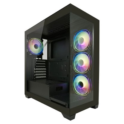Kućište LC POWER Gaming 715B Seamless X, MIDI, ATX, window, crno, bez napajanja