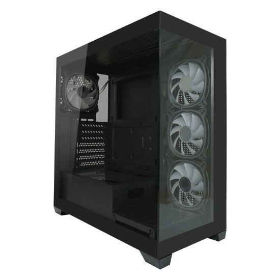 Kućište LC POWER Gaming 715B Seamless X, MIDI, ATX, window, crno, bez napajanja
