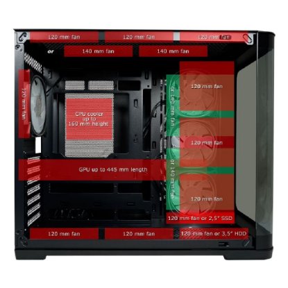 Kućište LC POWER 8001B Pro-Storm Dark, MIDI, ATX, bez napajanja, crno