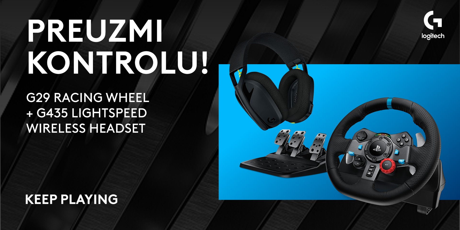 Logitech volan + sluške