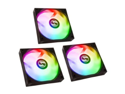 Ventilator LIAN LI ST120 RGB PWM, 120mm, crni, 3 ventilatora, kontroler