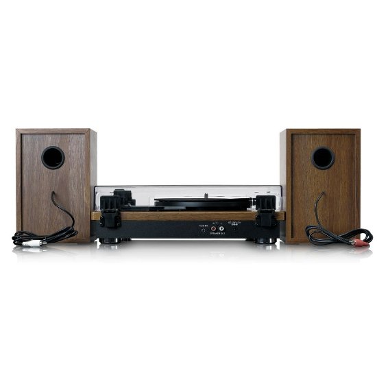 Gramofon LENCO LS-100WD, sa zvučnicima, BT, drveni